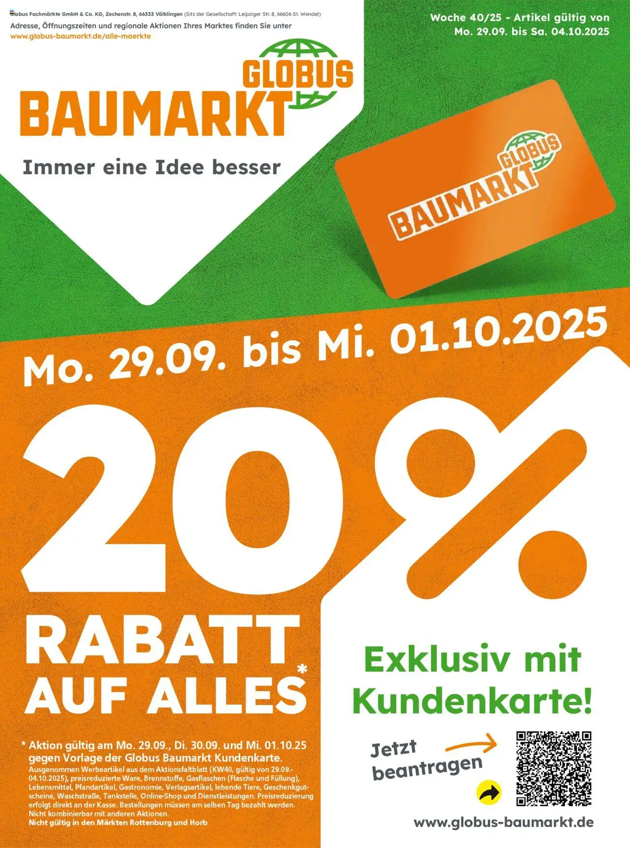 Globus Baumarkt Baden-Württemberg (vom 29.09.2025 - 04.10.2025)