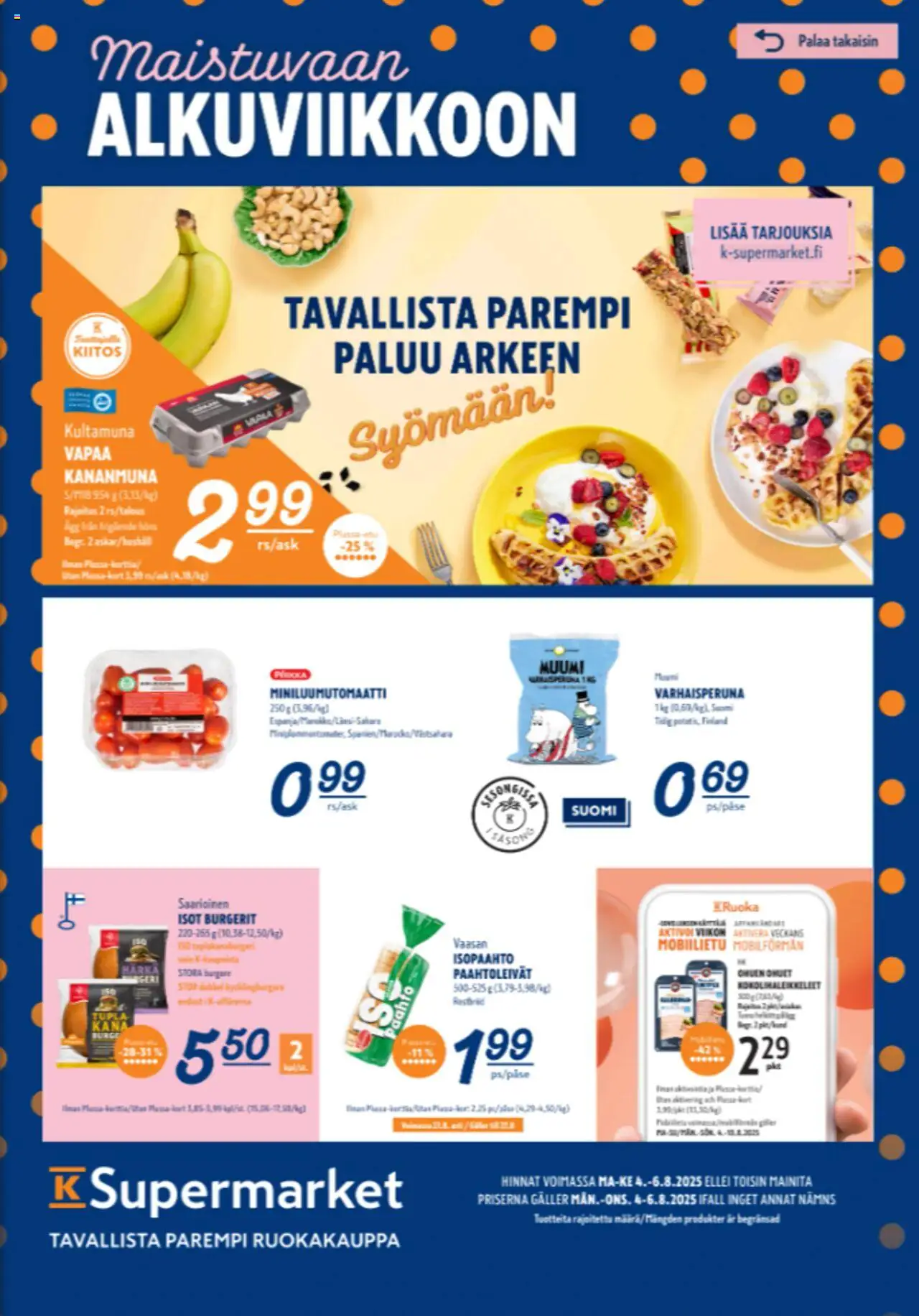 K-Supermarket-kaupan Tarjoukset voimassa 04/08/2025 - Sivulla 1