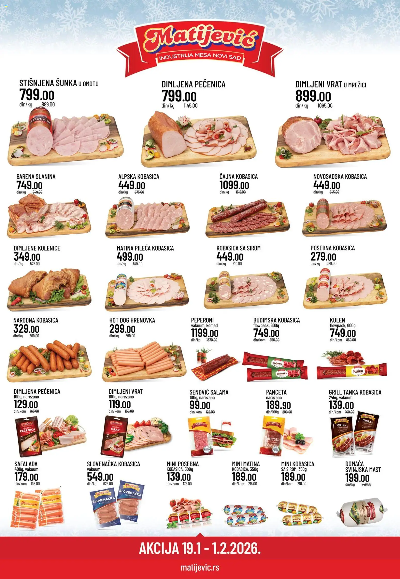 Pregled Matijevic kataloga - važi od 19.01.2026