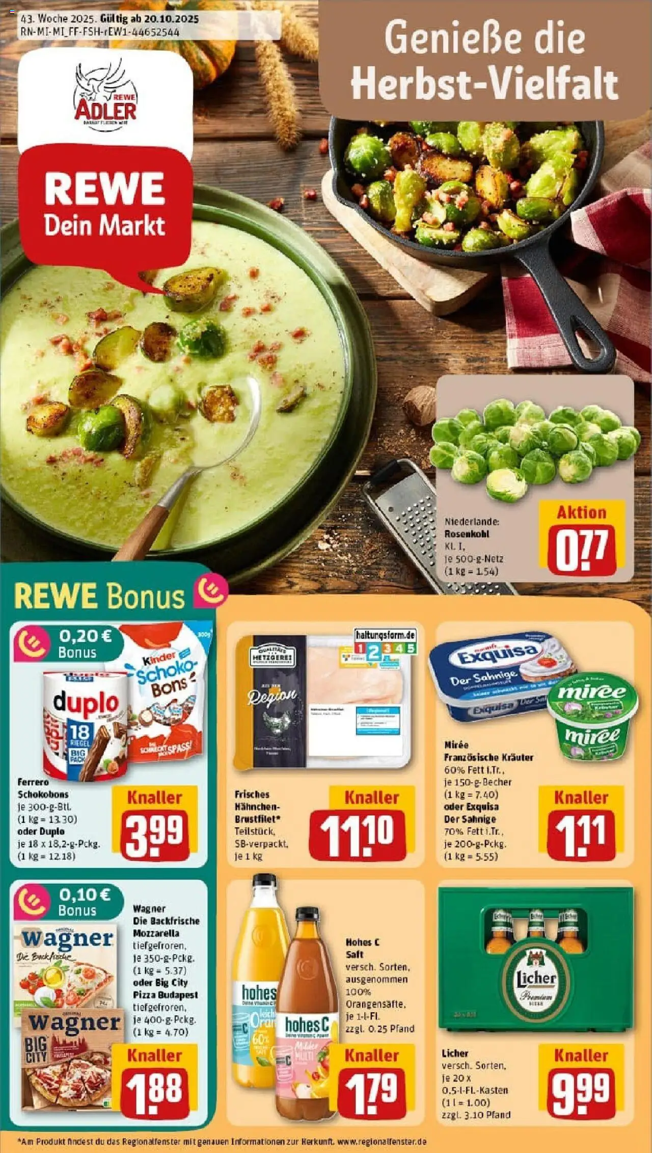REWE Prospekt ab 19.10.2025 nächste Woche - Prospekt Merenberg	