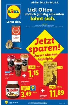 Vorschau des Merkblatts Aktionen Neueröffnung Olten vom Shop Lidl gültig von 26.02.2026 bis 04.03.2026