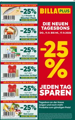 Vorschau der Angebote: Billa Plus Die Neuen Tagesbons gültig ab 11.09.2025