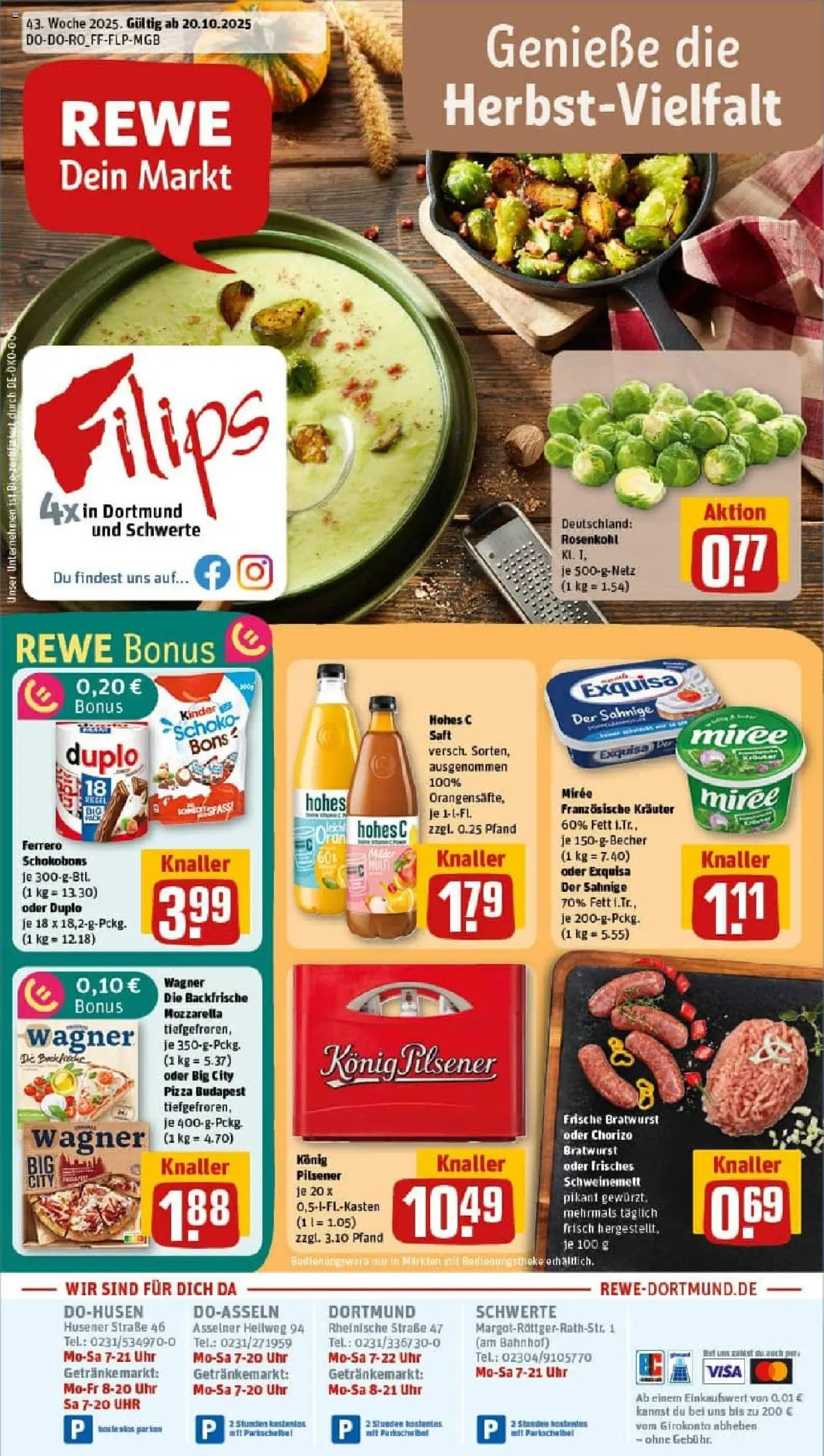 REWE Prospekt ab 19.10.2025 nächste Woche - Prospekt Dortmund	