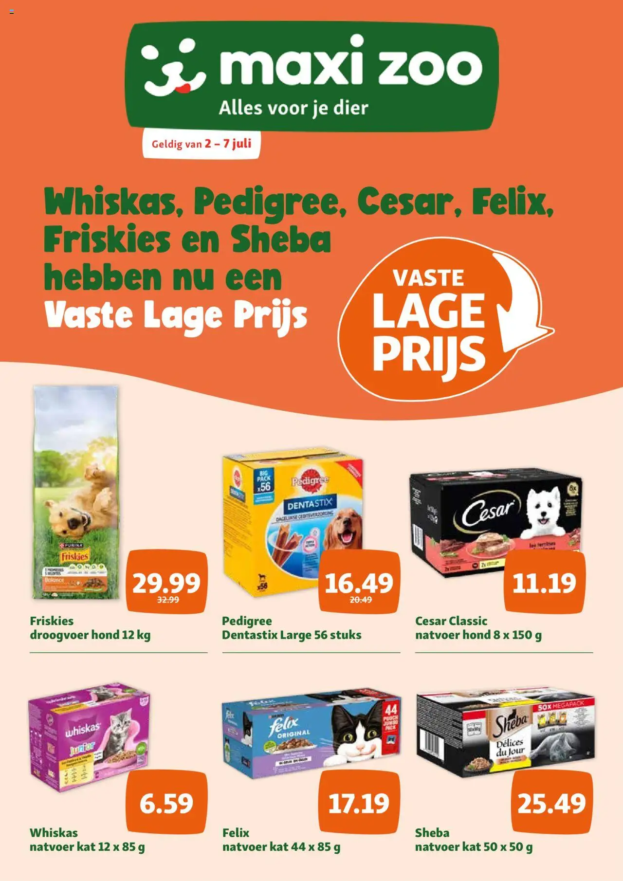 Maxi Zoo shop Folder geldig vanaf 02/07/2025 - Paginanummer 1