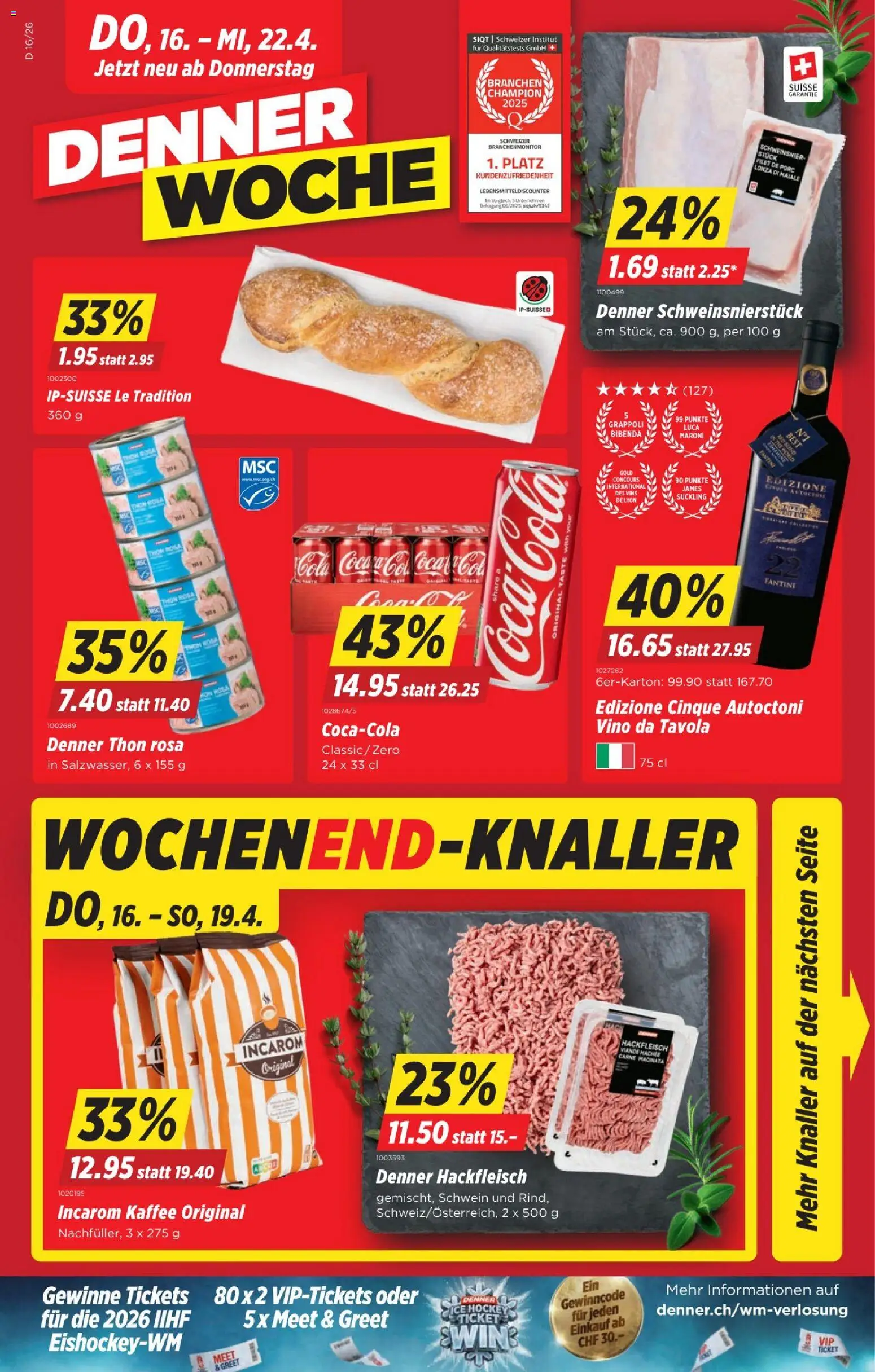 Vorschau des Merkblatts Denner aktionen vom Shop Denner gültig von 16.04.2026 bis 22.04.2026 - Kaffee