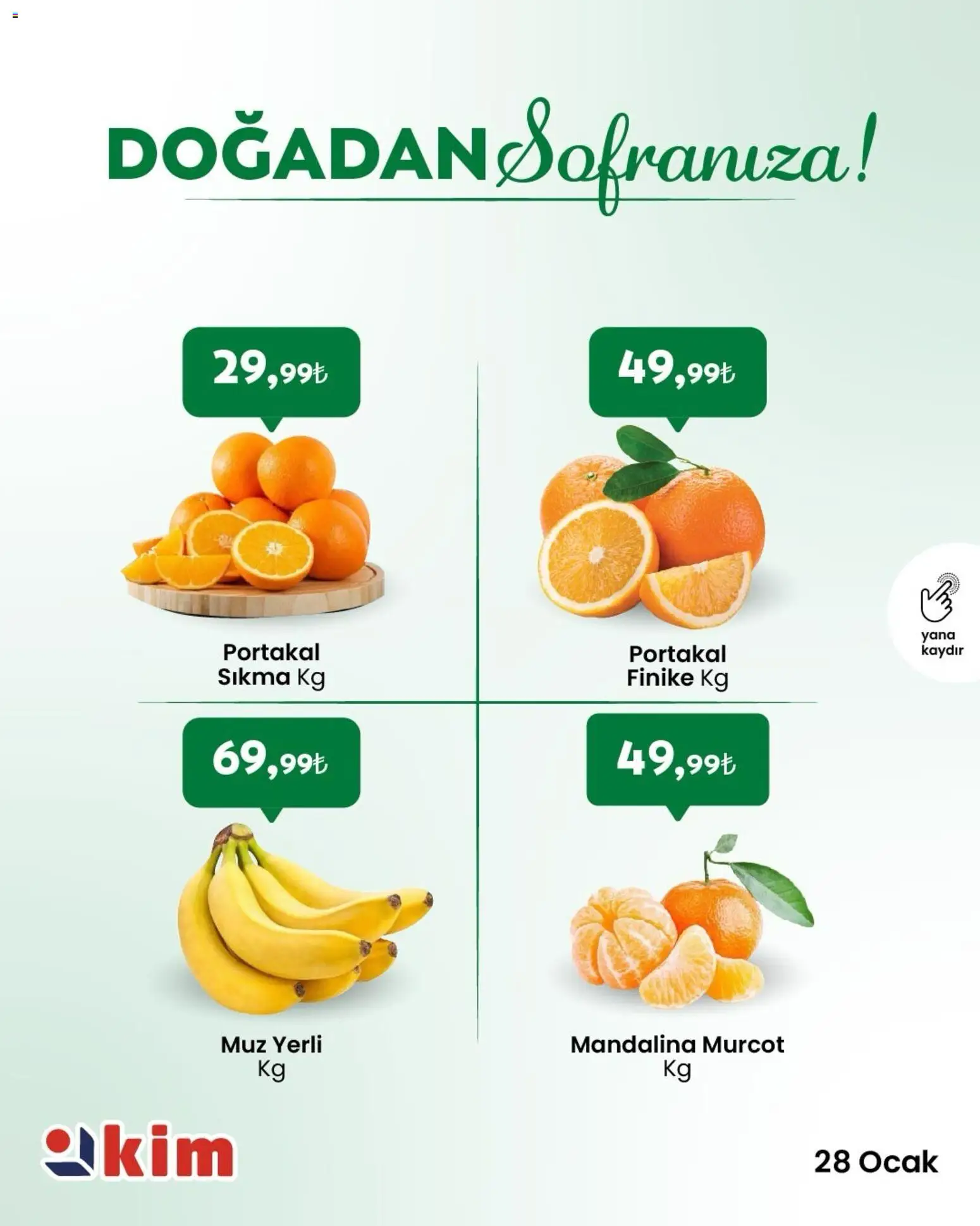 Kim Market Sebze ve meyve 28.01.2026 - Broşürünün önizlemesi