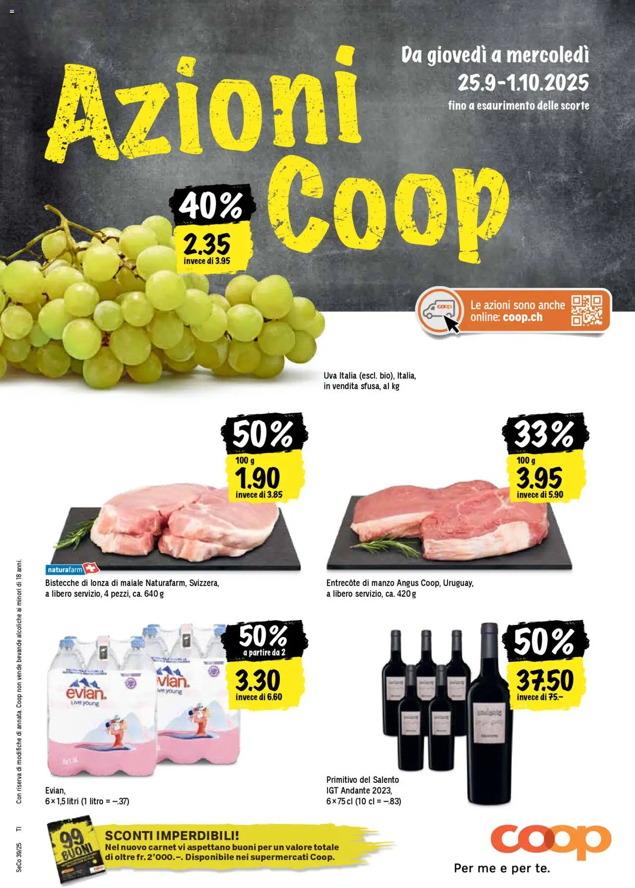 Coop Una settimana di azioni ab 25.09.2025 - Nächste woche - Seitennummer 1
