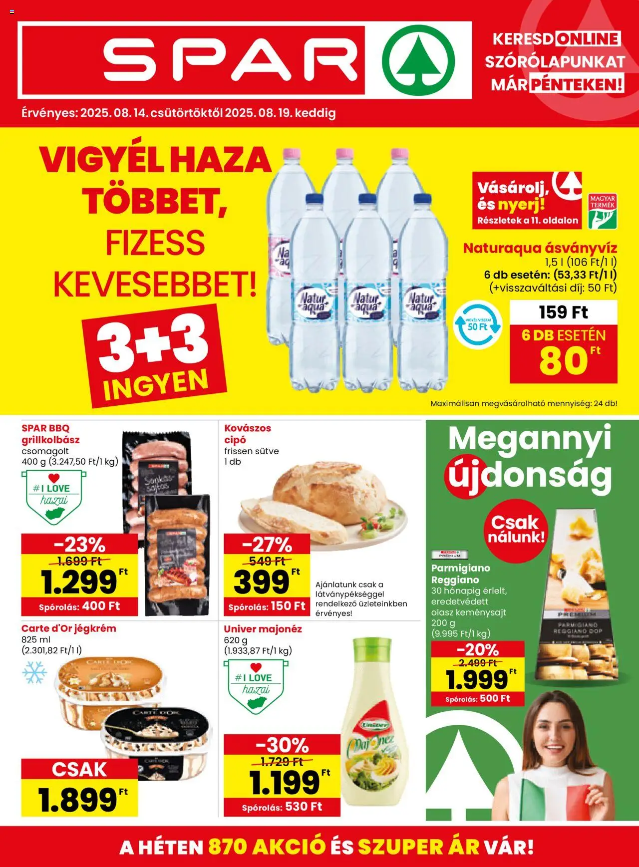 Spar aktuális szórólap, érvényes 2025.08.14.-től - 1 oldal