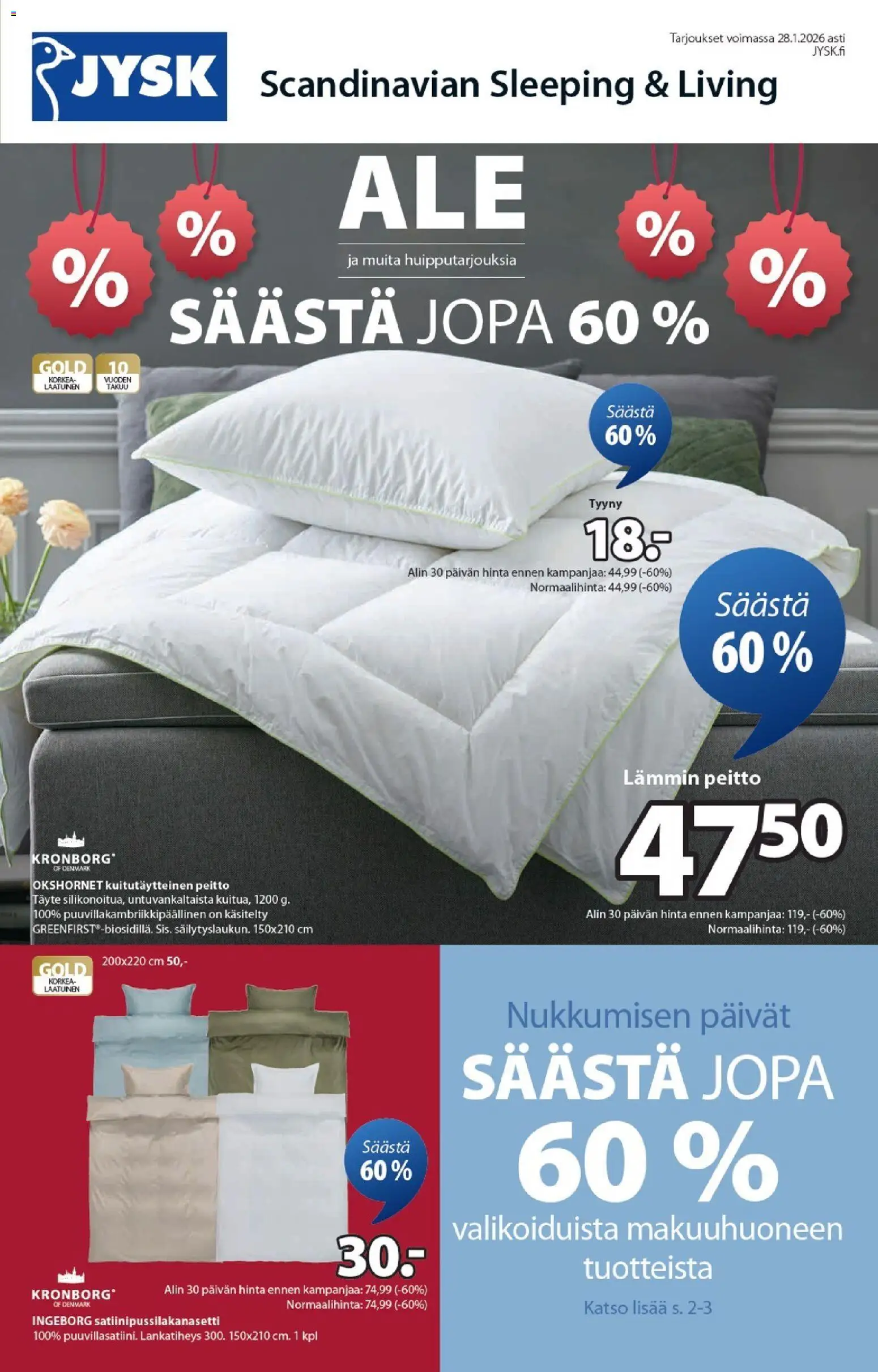 Kaupan JYSK Tarjoukset esikatselu, voimassa 15/01/2026