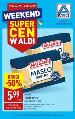 Pogląd gazetki "Promocje weekend" ze sklepu Aldi ważnej od 04.09.2025