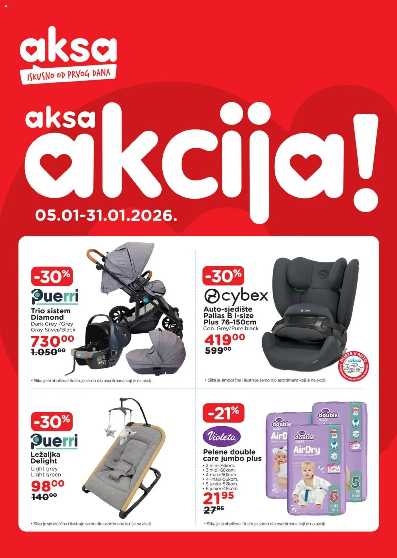 Pregled letka Katalog trgovine AKSA vrijedi od 2026.01.05