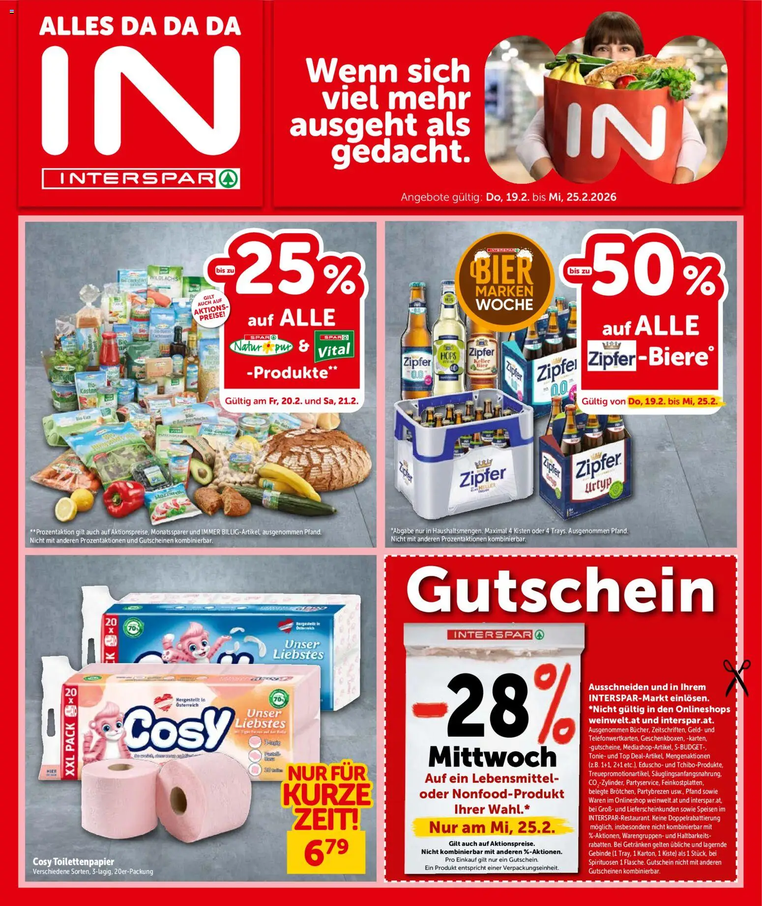 Vorschau der Angebote: Interspar Salzburg gültig ab 19.02.2026 - Lebensmittel, Bier