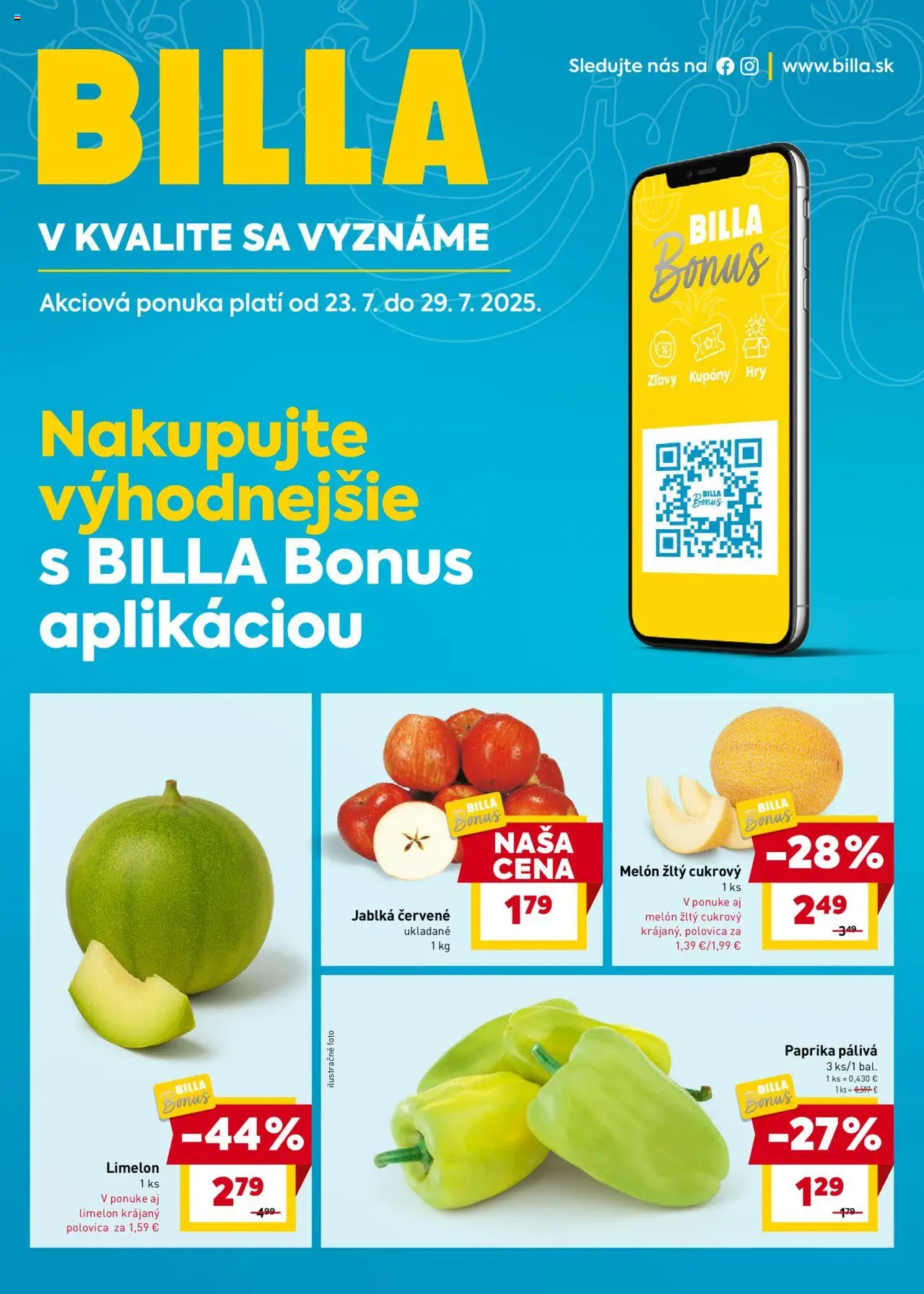 Billa leták od 23.07.2025 > Bonus online