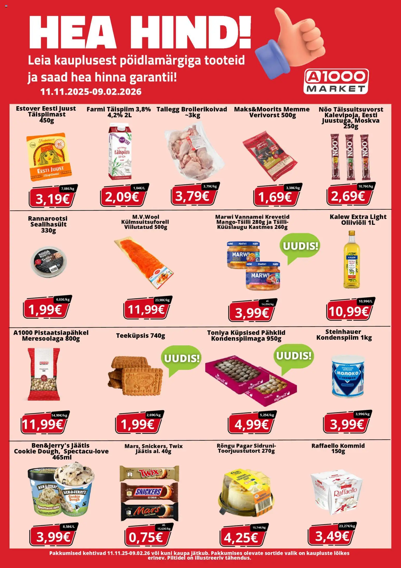 A1000 Market kliendilehe eelvaade alates 11.11.2025