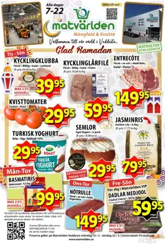 Förhandsgranska reklamblad Aktuella reklamblad Matvärlden - Veddesta från butik Matvärlden gäller från 16/02/2026