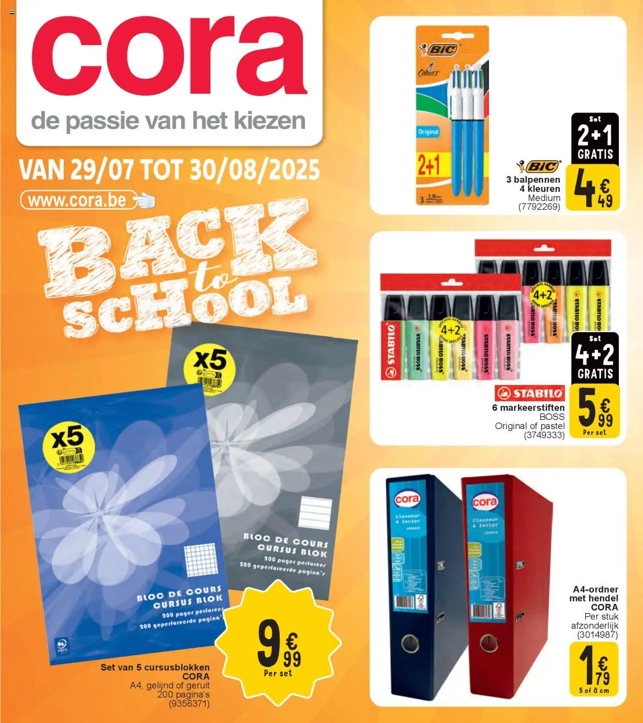 Cora shop Back to school geldig vanaf 29/07/2025 - Paginanummer 1
