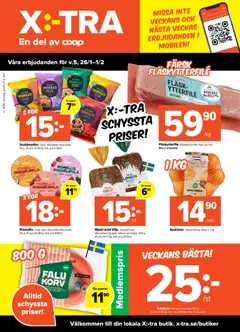Förhandsgranska reklamblad Aktuella reklamblad Coop X:-TRA från butik Coop X:-TRA gäller från 26/01/2026