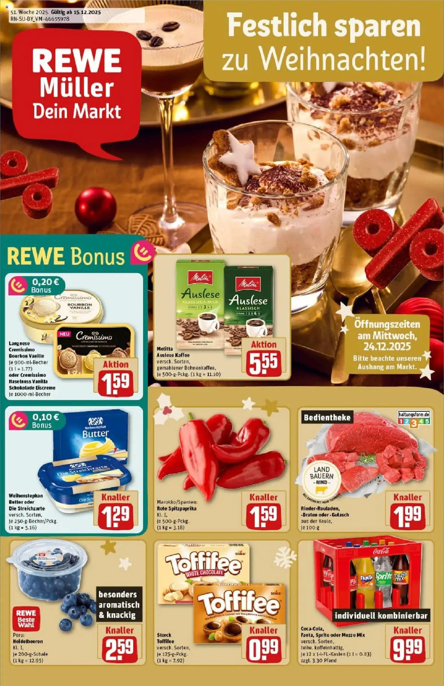 Vorschau von dem Prospekt des Geschäftes Rewe, gültig ab dem 15.12.2025