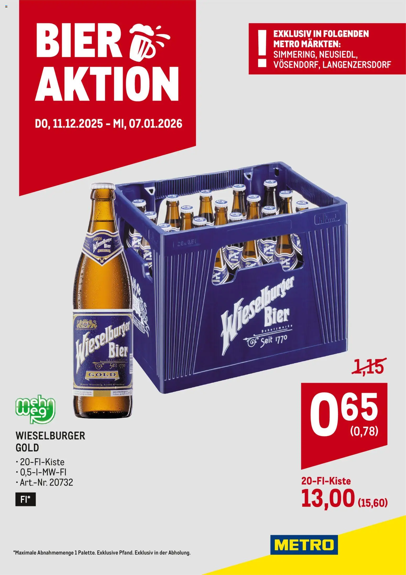Vorschau der Angebote: Metro Wieselburger Bieraktion gültig ab 11.12.2025
