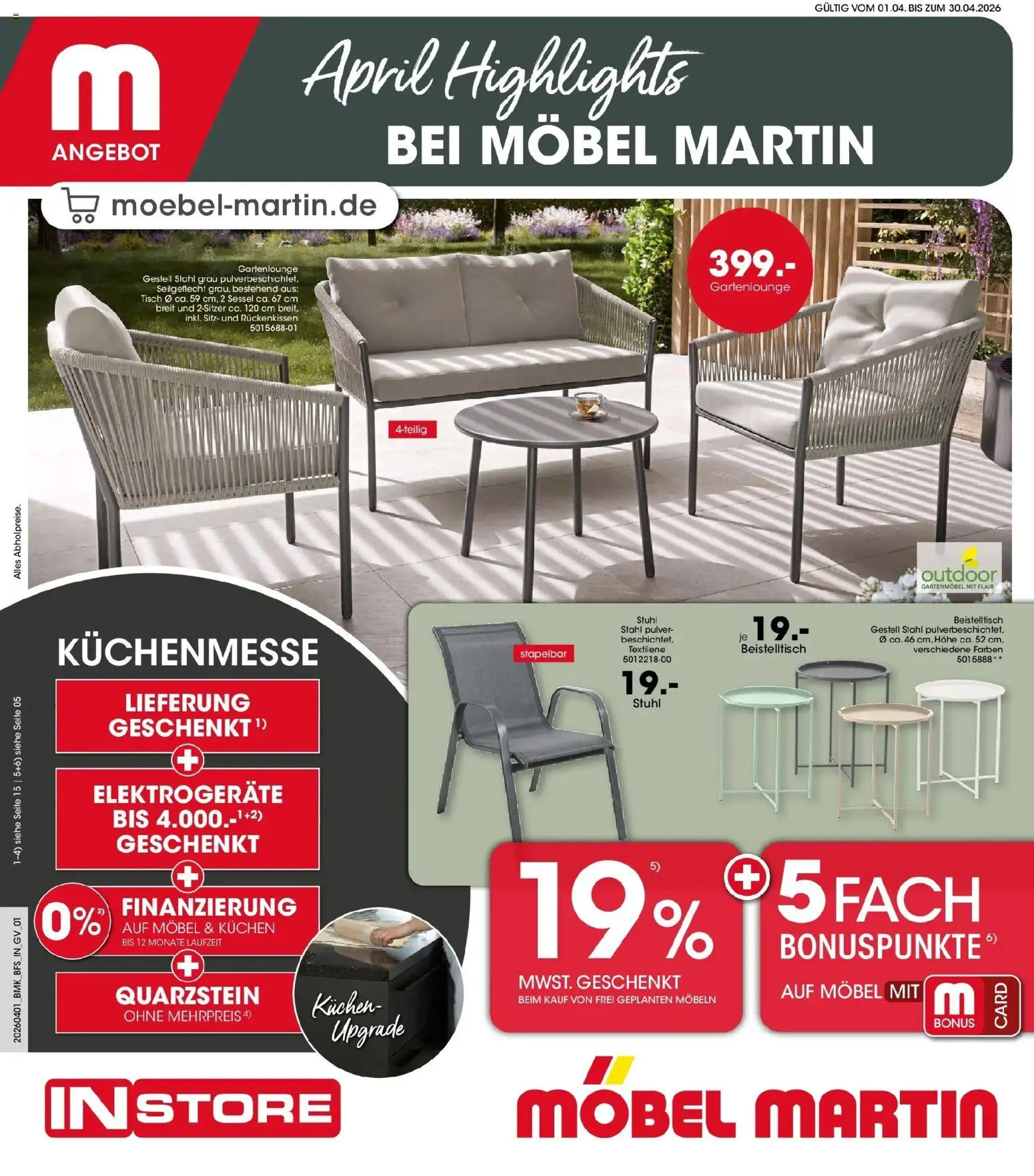 Vorschau von dem Prospekt des Geschäftes Möbel Martin, gültig ab dem 01.04.2026