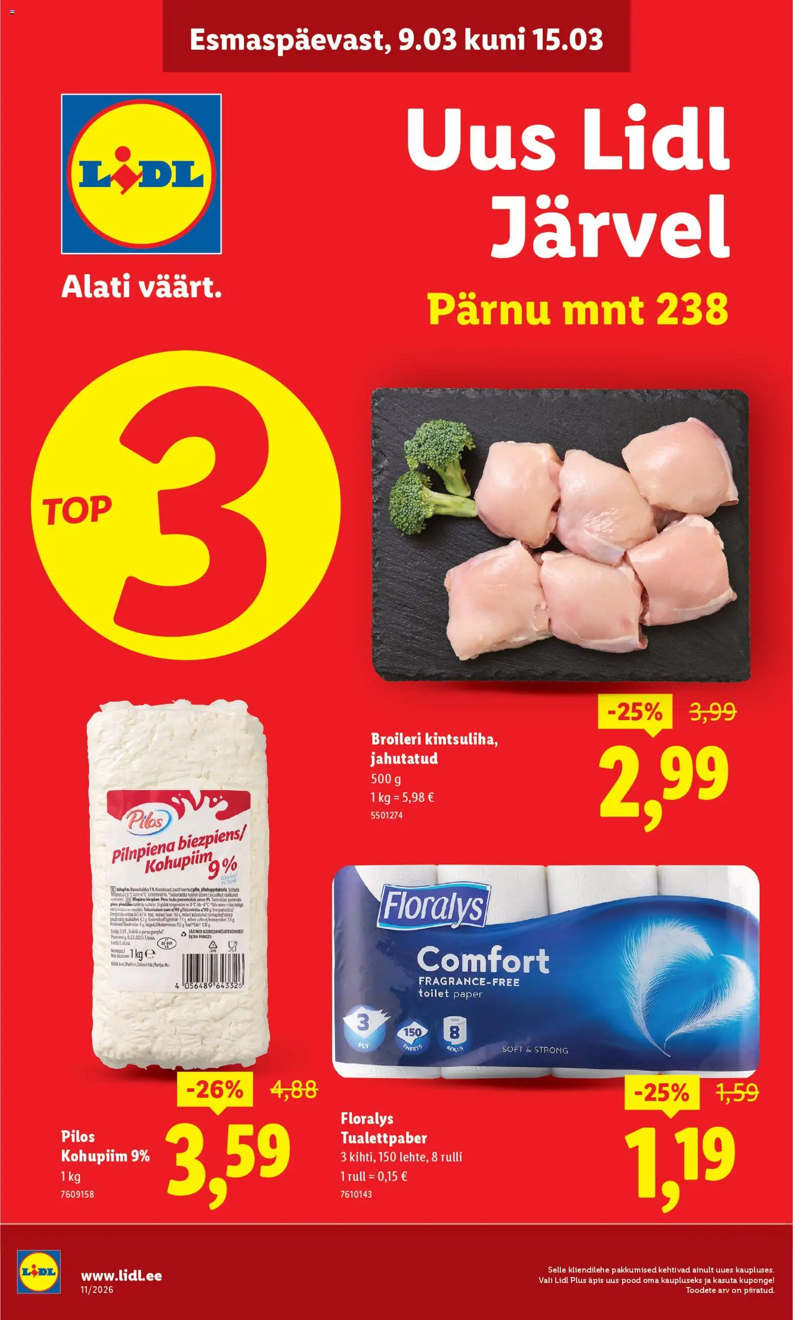 Lidl kliendilehe eelvaade alates 09.03.2026