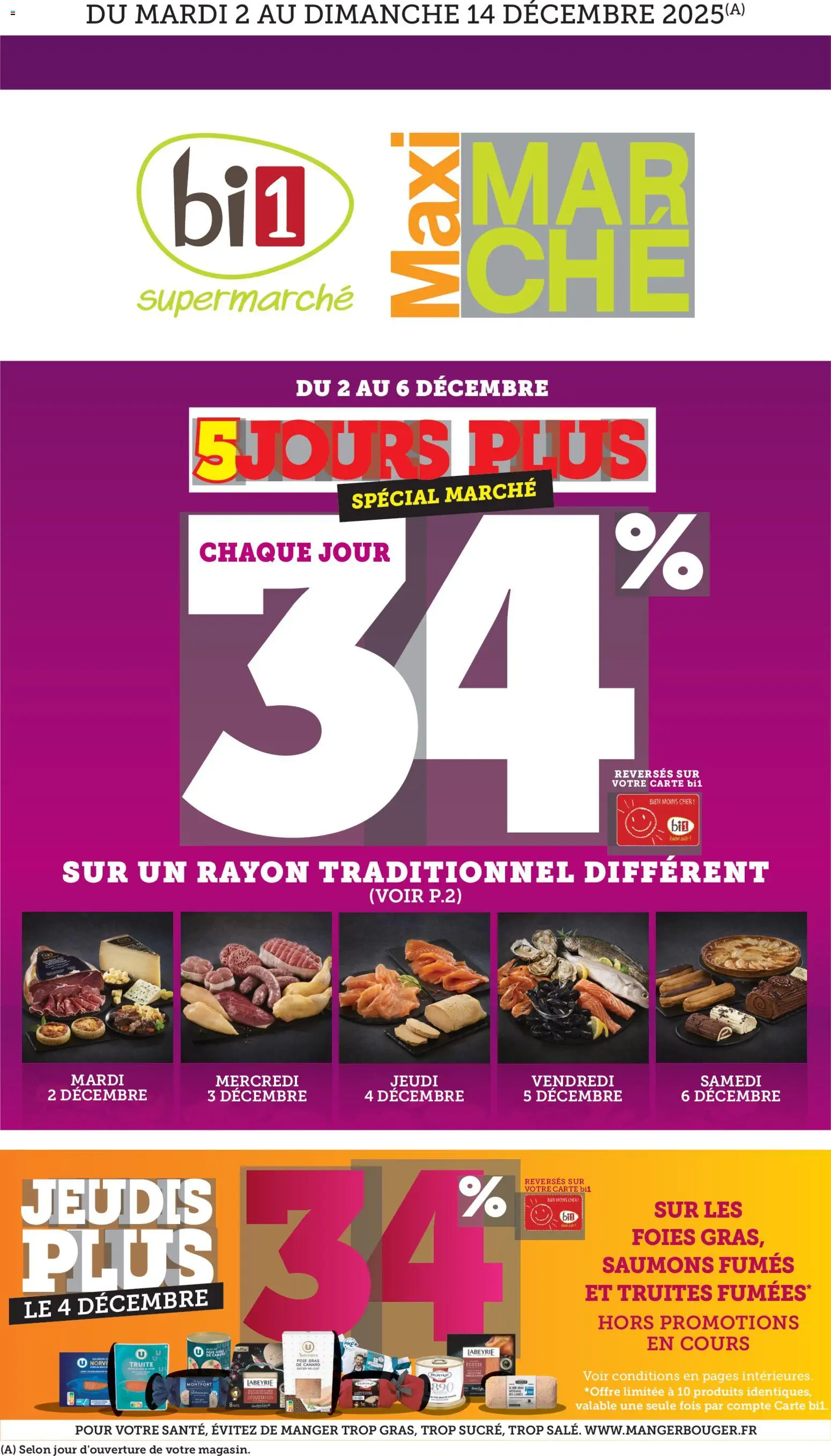 Prévisualisation de Catalogue Maxi marché du magasin bi1 formulaire valide 02/12/2025