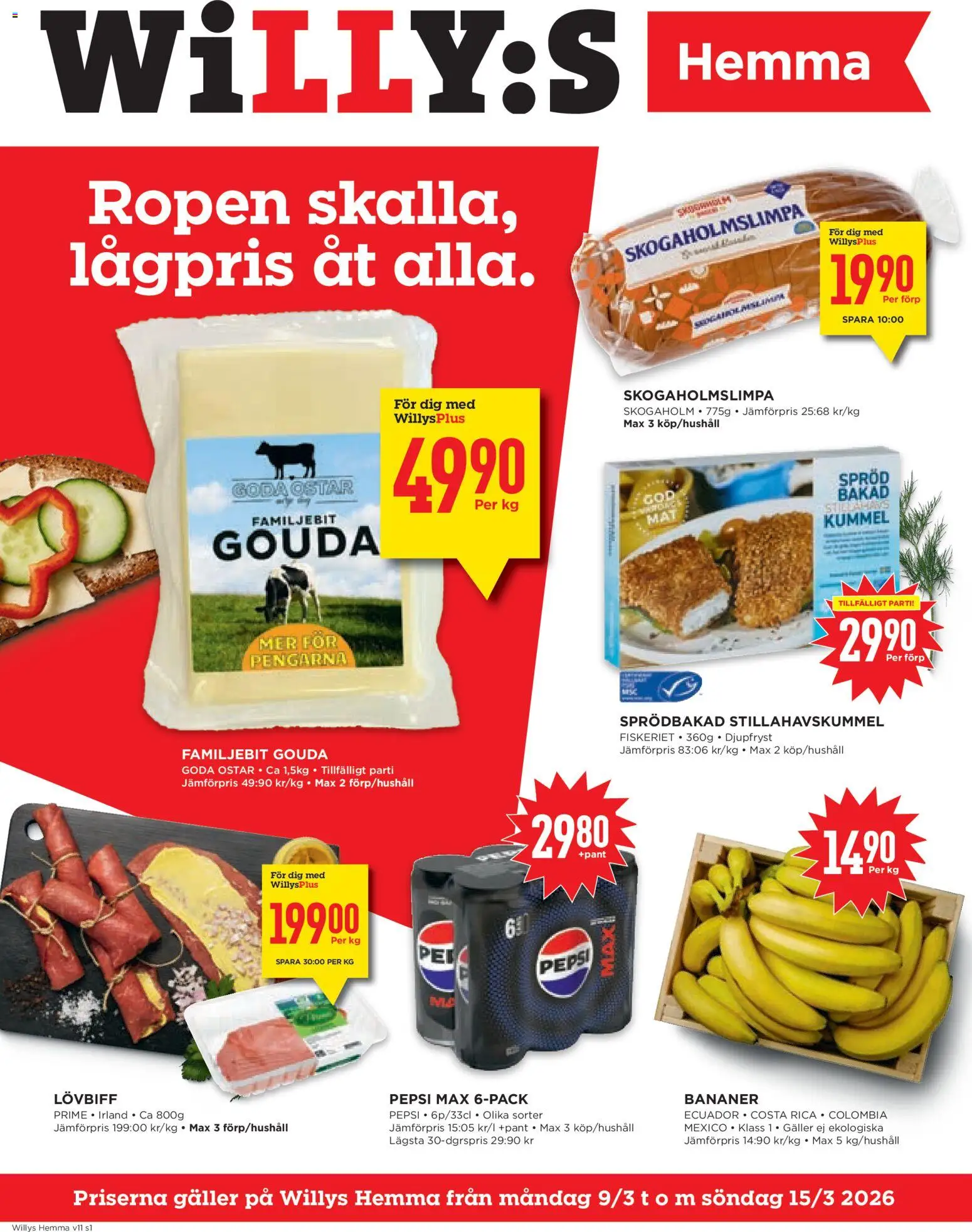 Förhandsgranska reklamblad Willys erbjudanden Hemma från butik Willys gäller från 09/03/2026