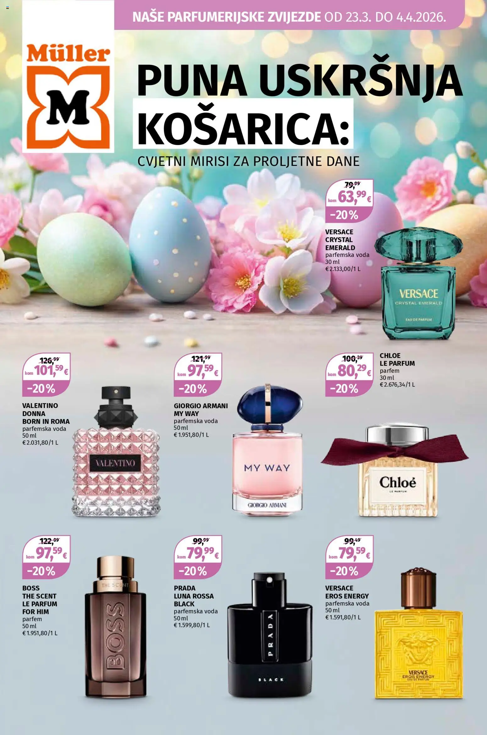 Pregled letka Parfumerijske zvijezde trgovine Müller vrijedi od 23.03.2026
