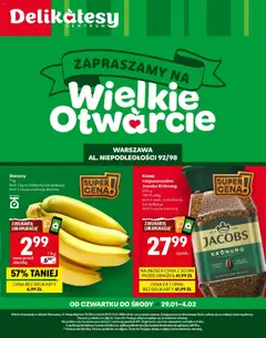 Pogląd gazetki "Warszawa Otwarcie" ze sklepu Delikatesy Centrum ważnej od 29.01.2026