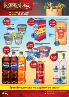 Náhľad KARMEN CBA letáku platného od 07.08.2025