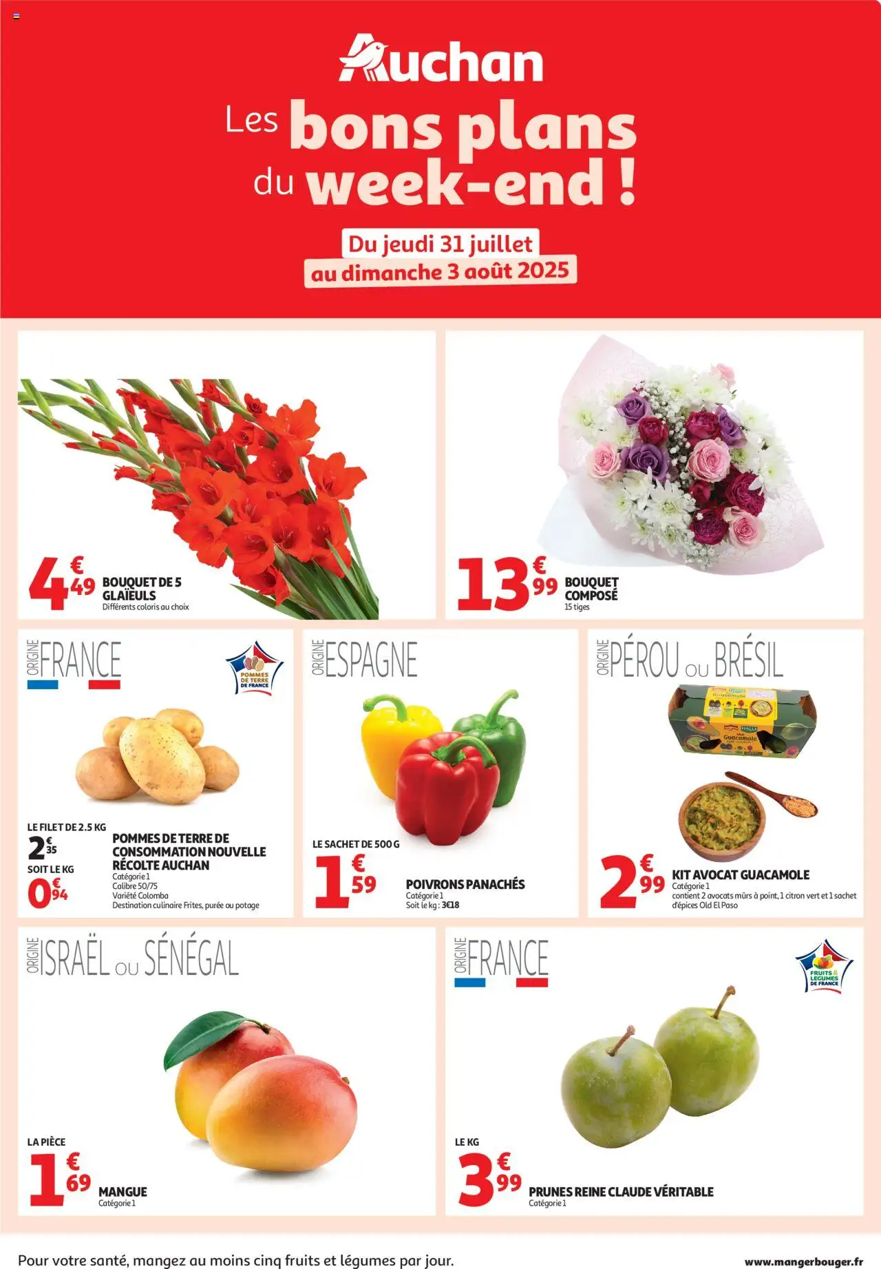 Les bons plans du week-end dans votre hyper ! de la boutique Auchan valable du 31/07/2025 - Page numéro 1