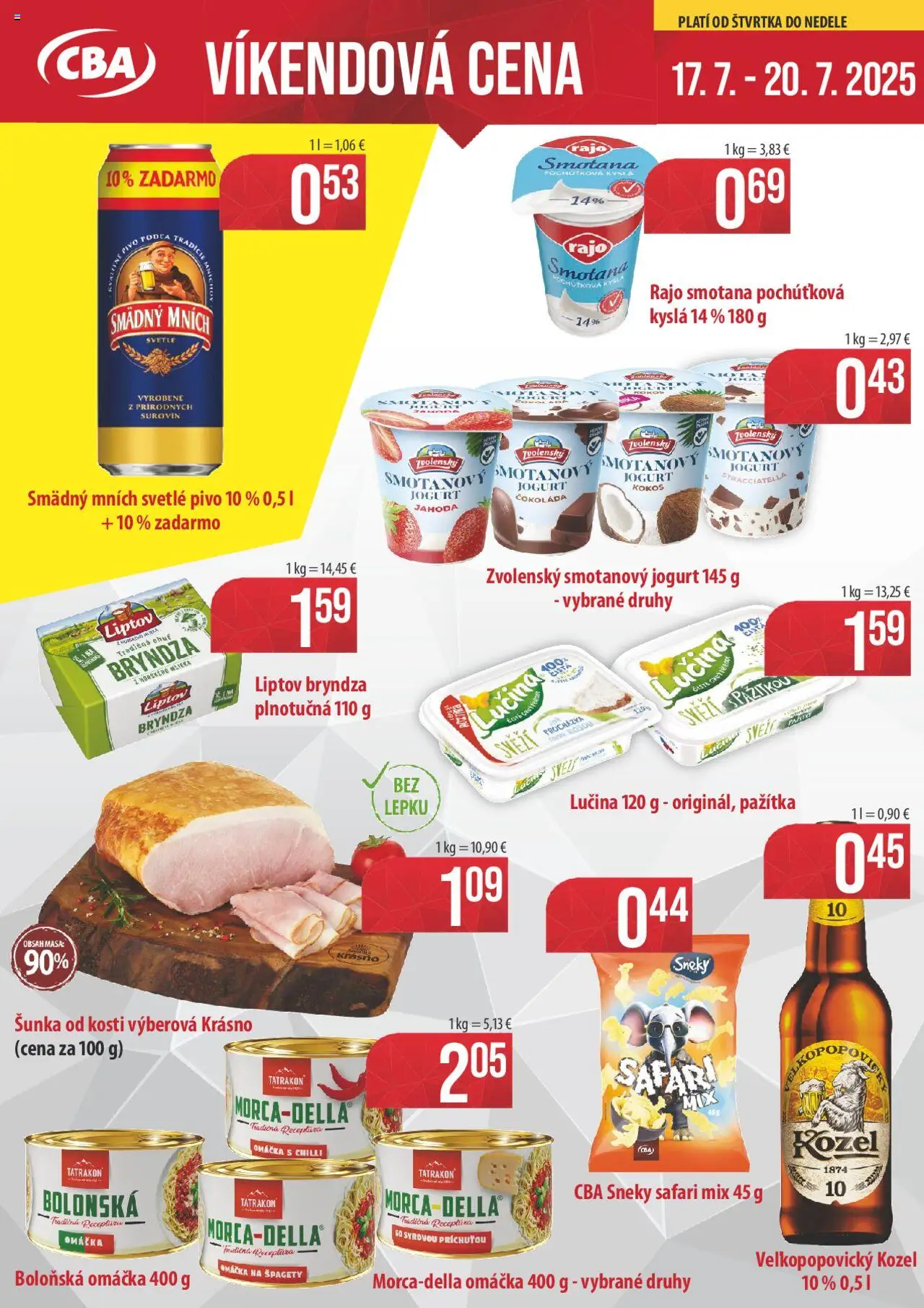 CBA Verex Víkendová cena (17.07. - 20.07.2025) - Akčná ponuka