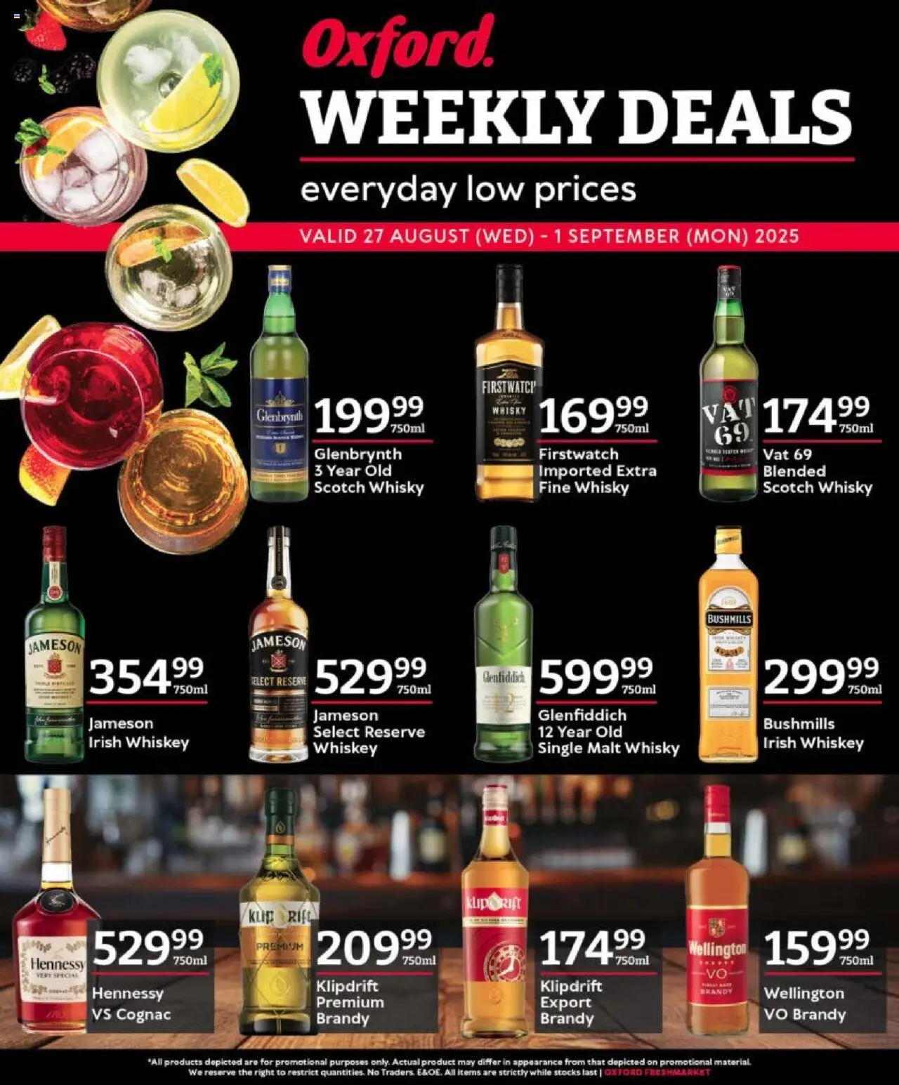 Oxford Freshmarket Liquormarket Deals from 27/08 - 01/09/2025 > Promotions - Whiskey, Brandy, Cognac
