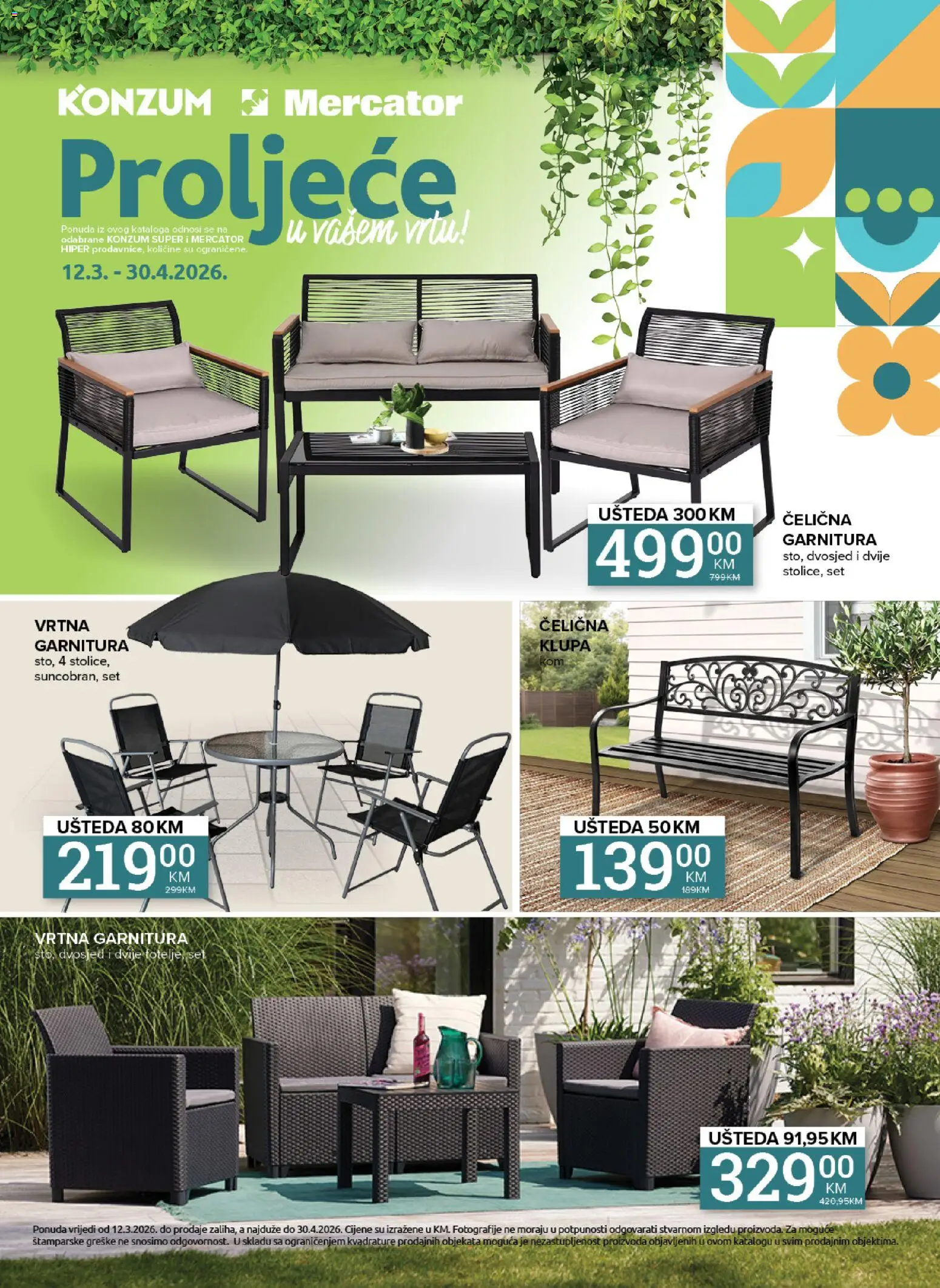 Pregled letka KONZUM Proljeće trgovine KONZUM vrijedi od 12.03.2026