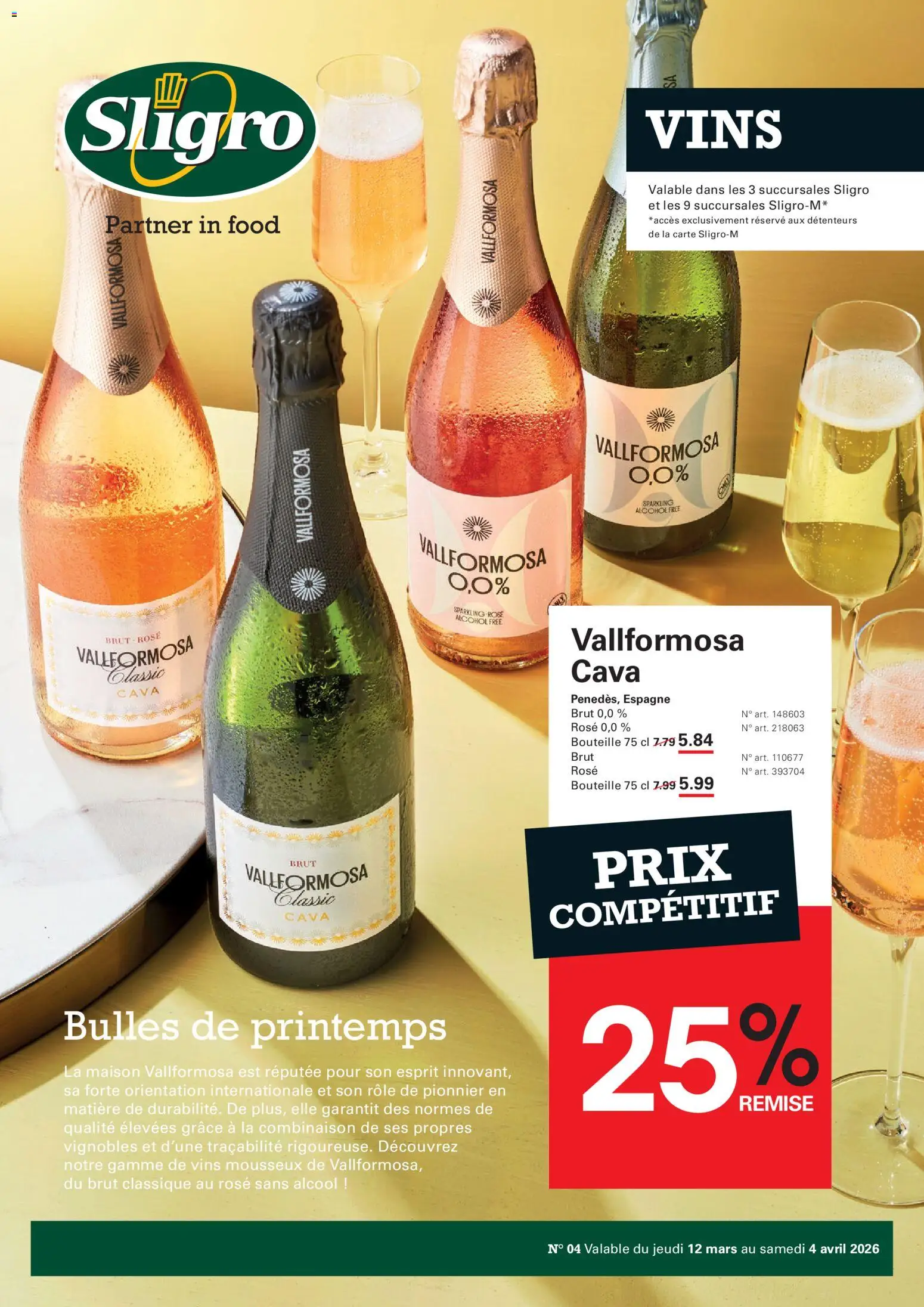 Voorbeeld van Sligro Publicité Vins van winkel Sligro geldig vanaf 17/03/2026 - La, Mars, Alcohol