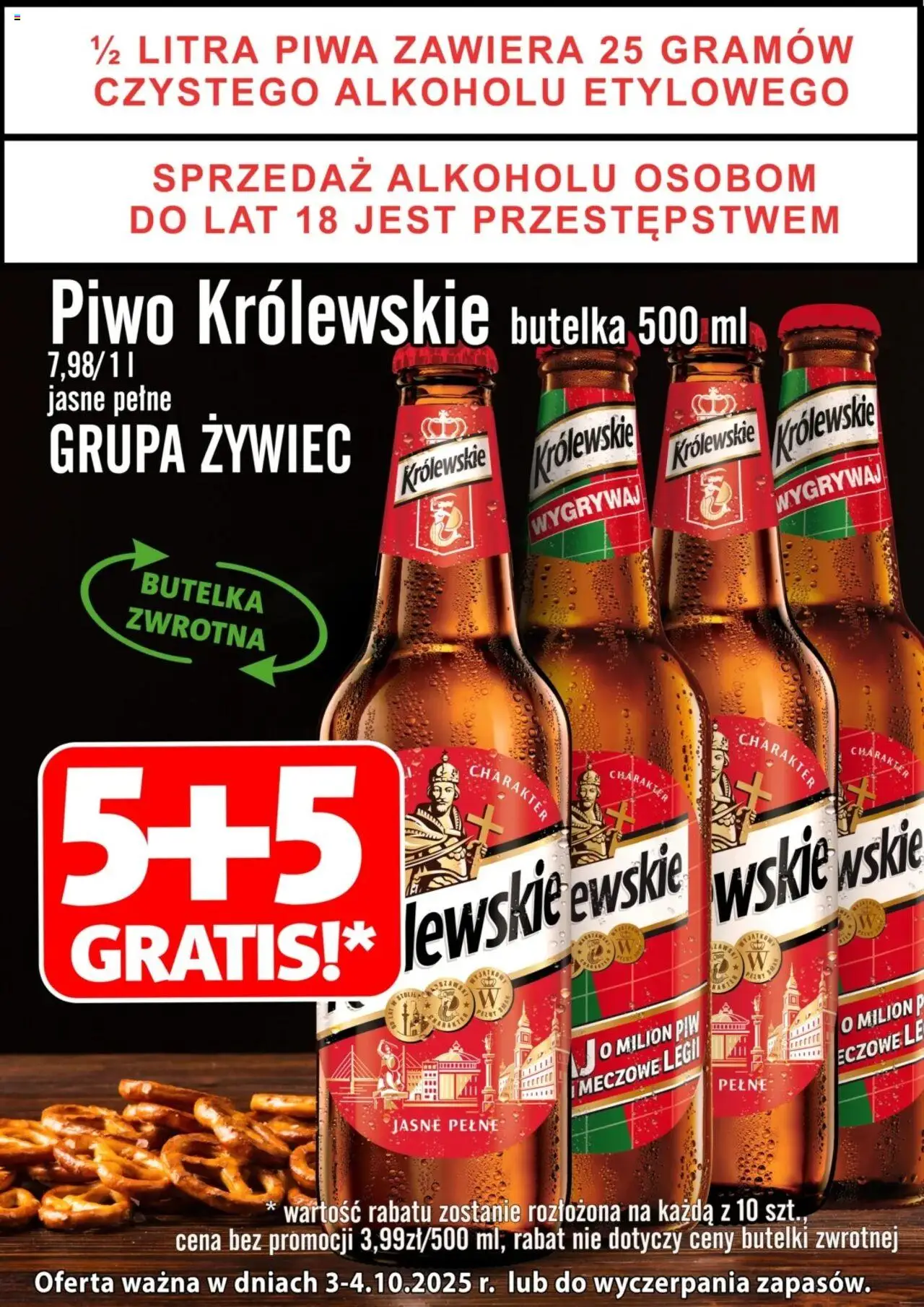 Prim Market Promocja - Piwo Królewskie Jasne Pełne 5+5 Gratis! od 03.10.2025 - Nowa Gazetka - Numer strony 1
