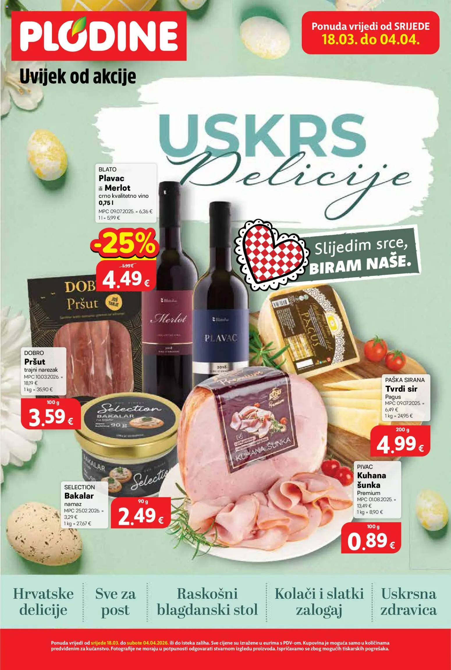 Pregled letka Plodine Katalog Delicije trgovine Plodine vrijedi od 18.03.2026