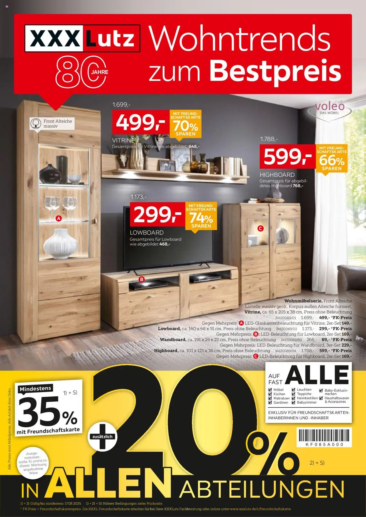 XXXL Lutz Wohntrends zum Bestpreis (vom 04.08.2025 - 17.08.2025) - Kuchen, Lowboard, Vitrine, HIghboard