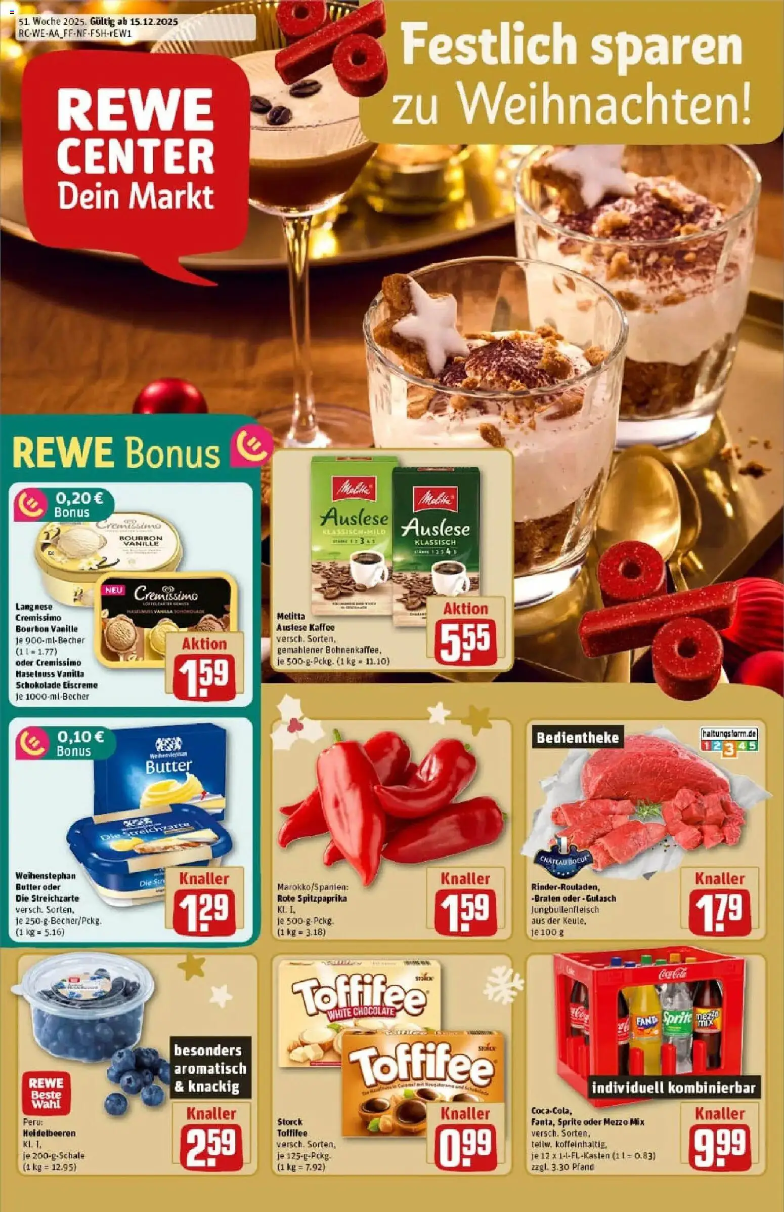 Vorschau von dem Prospekt des Geschäftes Rewe, gültig ab dem 15.12.2025