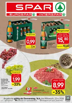 Vorschau der Angebote: Spar Spar Flugblatt - Vorarlberg gültig ab 16.04.2026