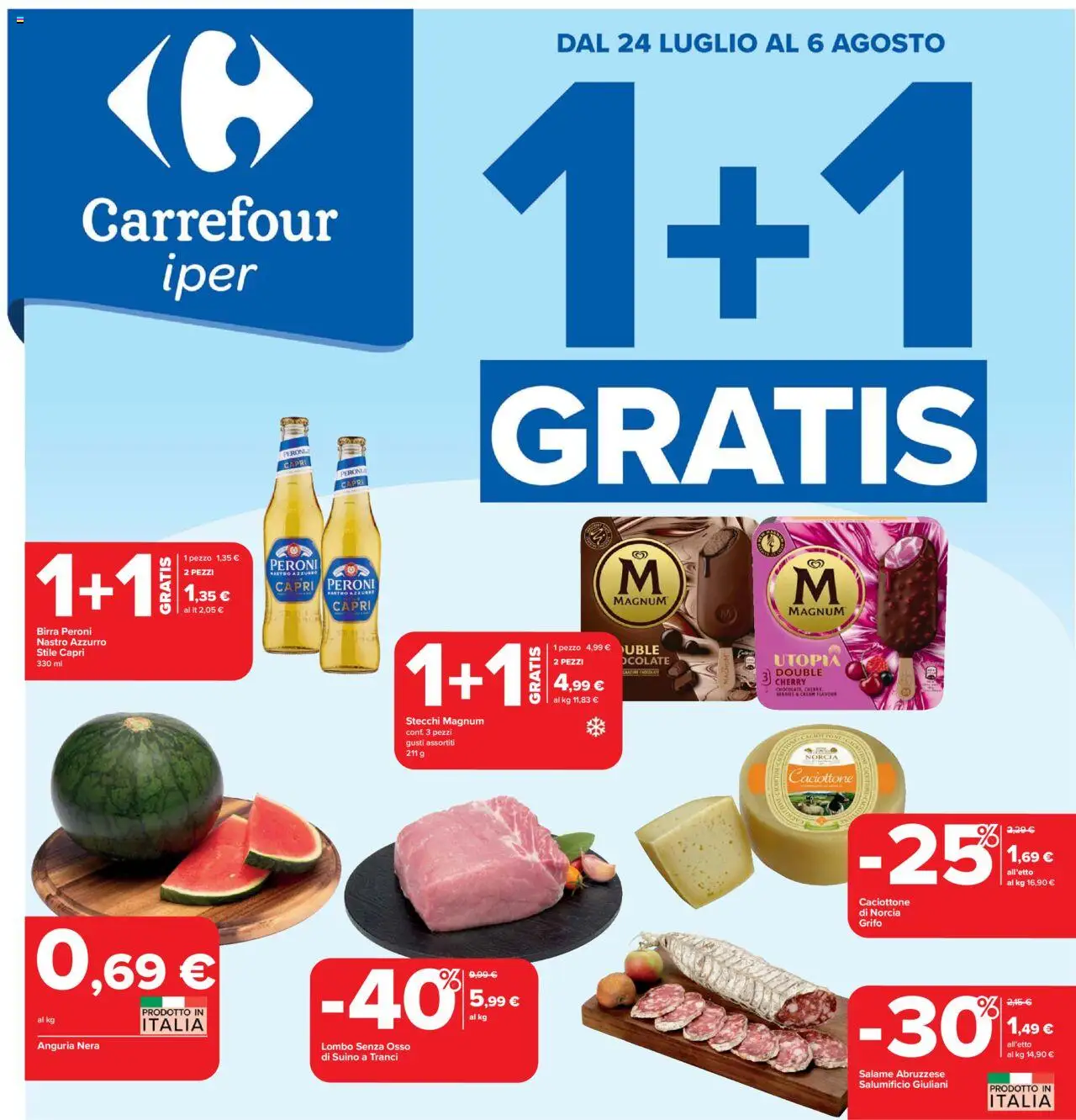 Volantino Carrefour valido da 24/07/2025 numero di pagina 1