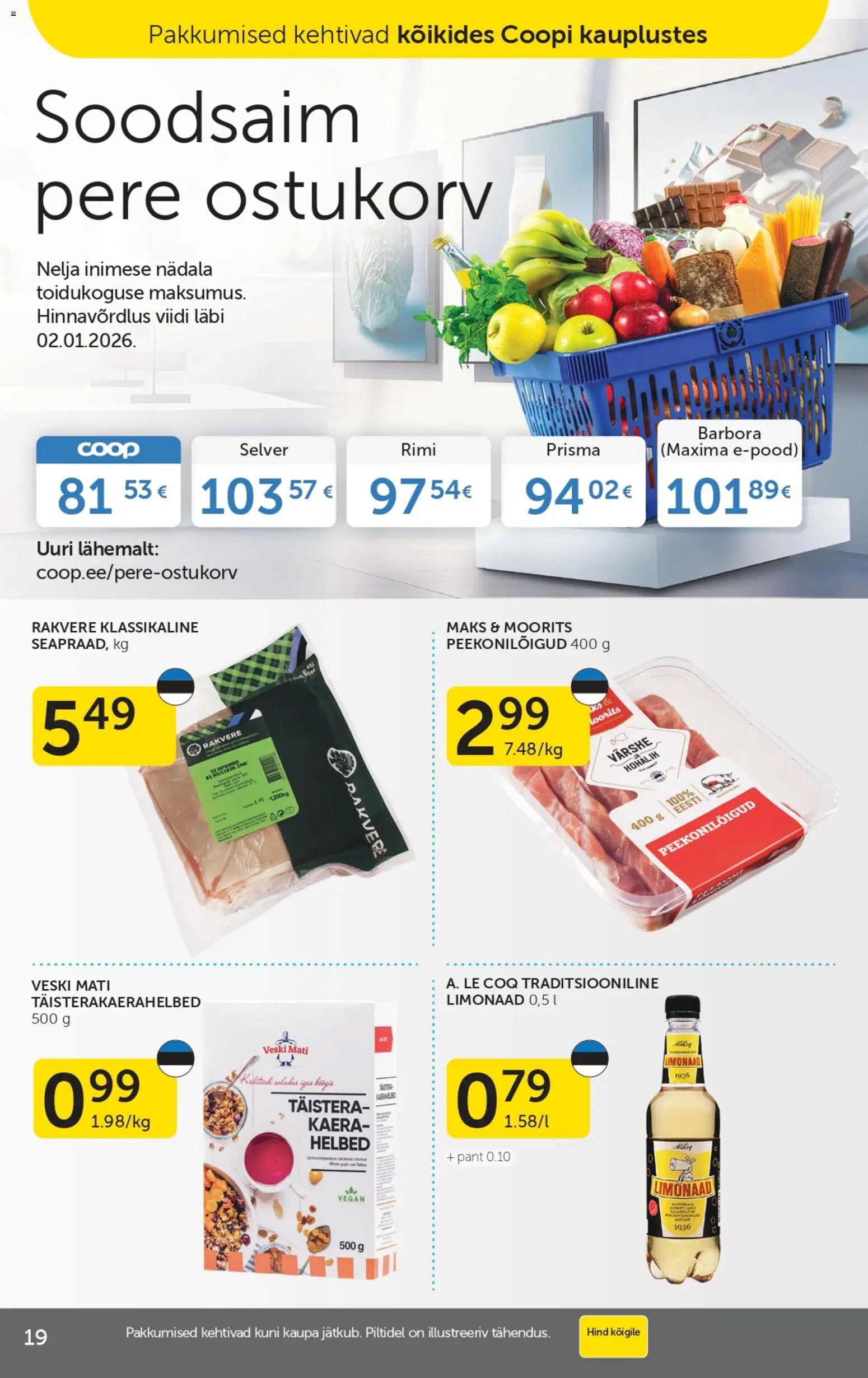 Coop kliendilehe eelvaade alates 2026.01.13