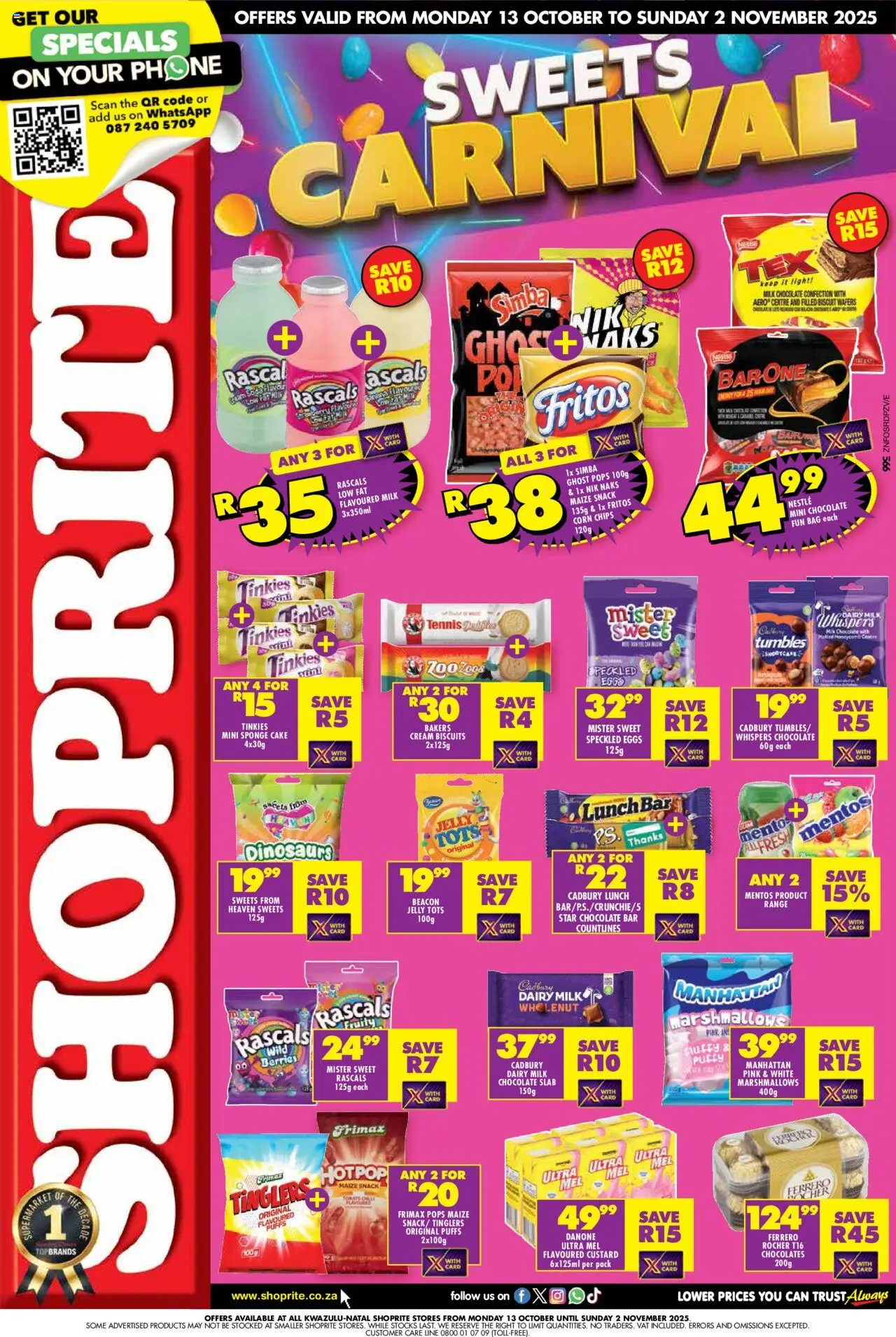Shoprite KwaZulu-Natal - Sweets Carnival 13/10 - 02/11/2025 >> Catalogue