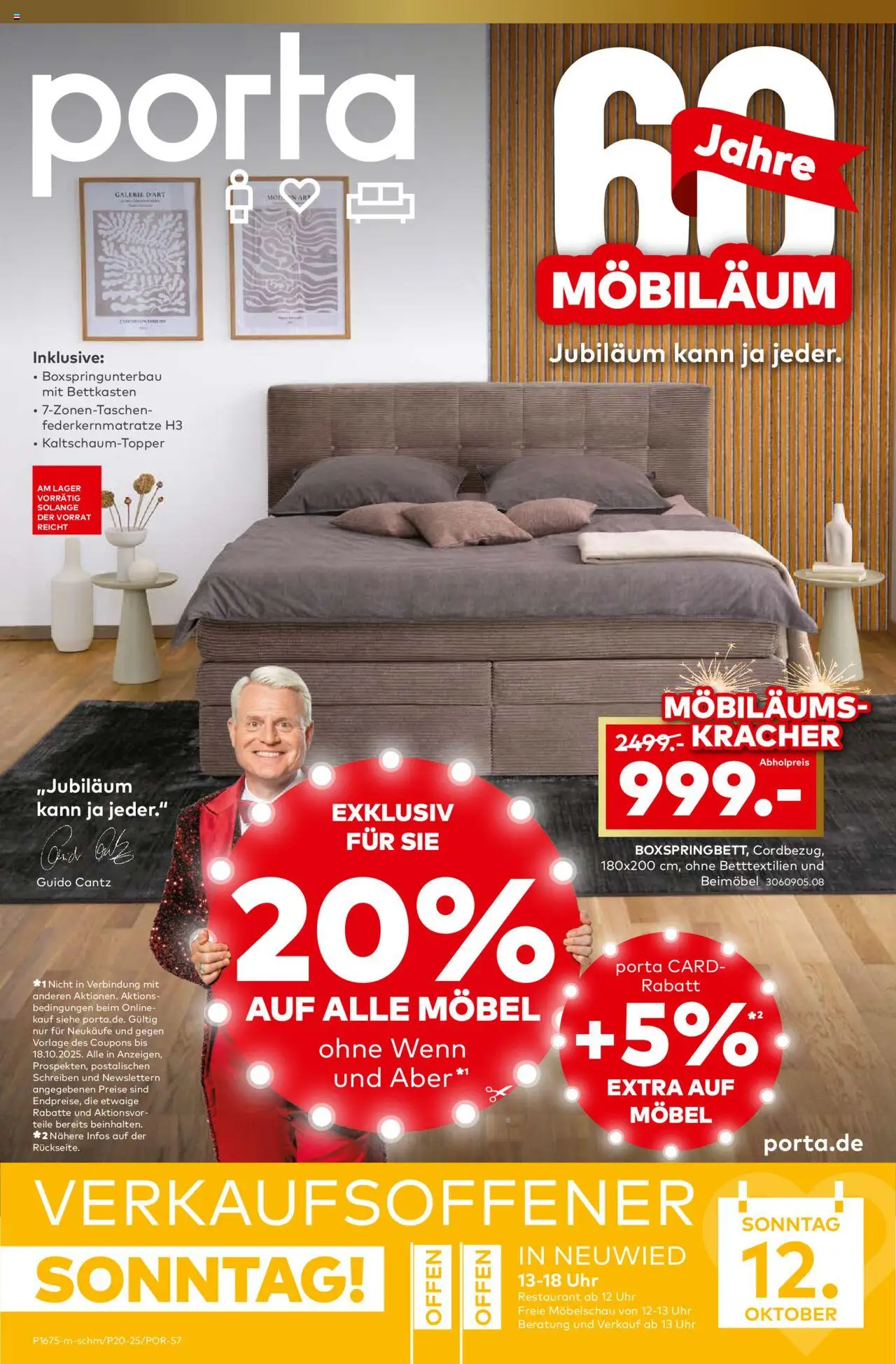Porta! Möbiläum Neuwied (vom 05.10.2025 - 19.10.2025) - Uhr