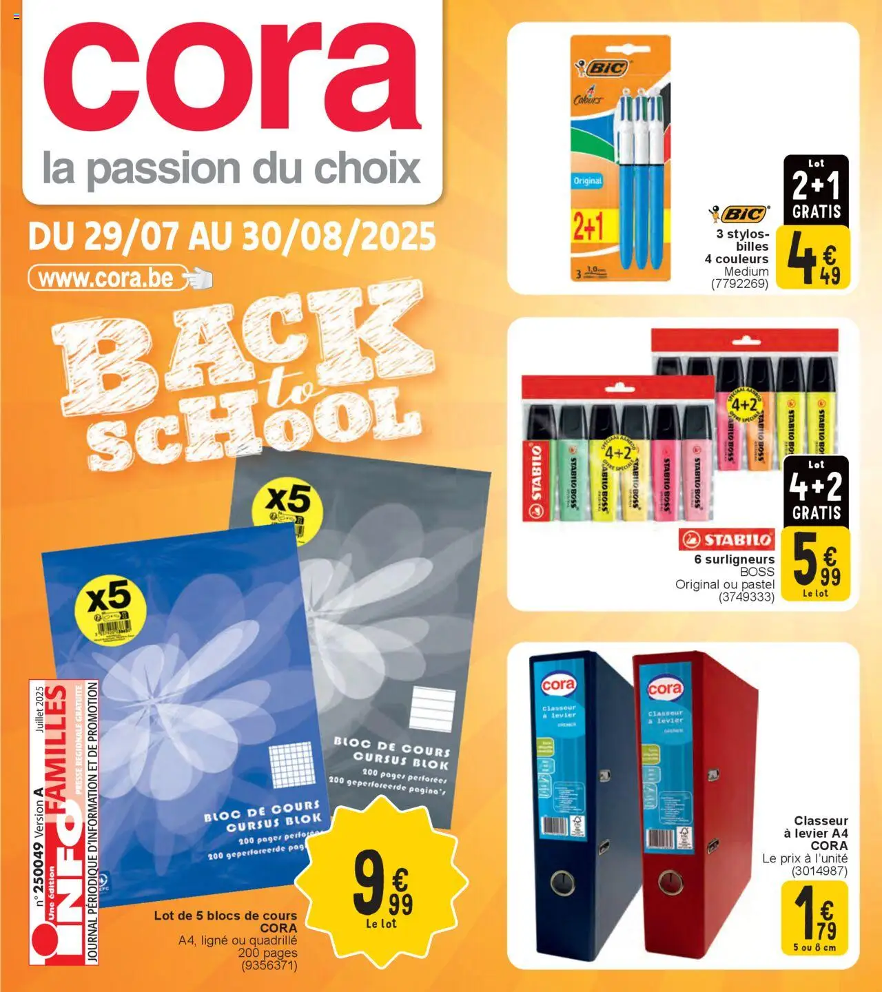 Cora shop Back to school geldig vanaf 29/07/2025 - Paginanummer 1