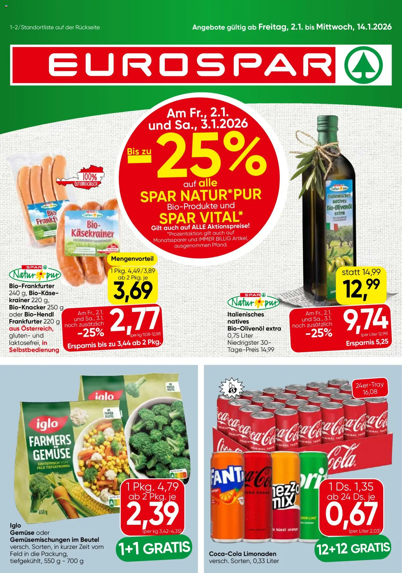 Vorschau der Angebote: Eurospar Steiermark gültig ab 02.01.2026