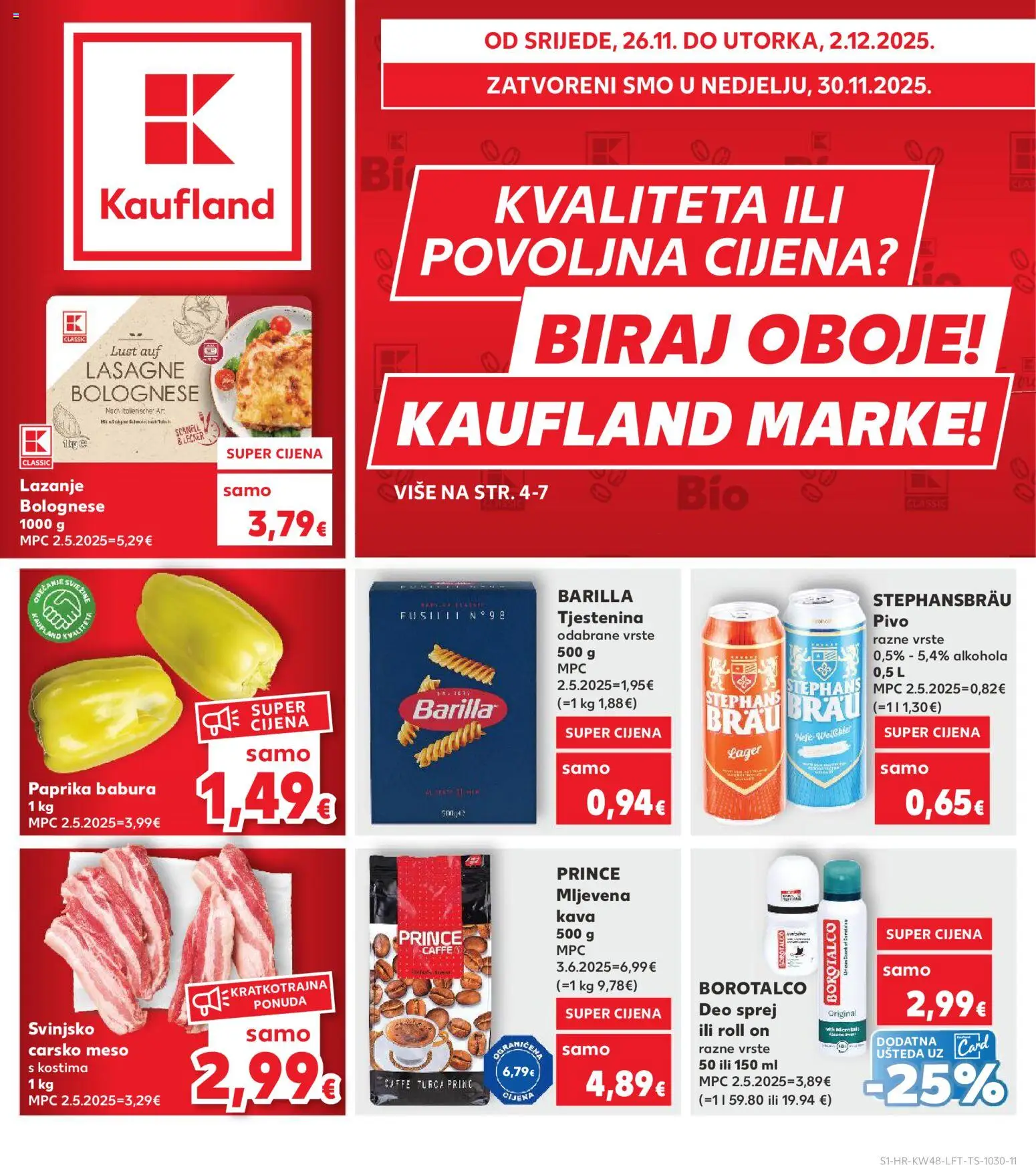 Pregled letka Katalog trgovine Kaufland vrijedi od 26.11.2025