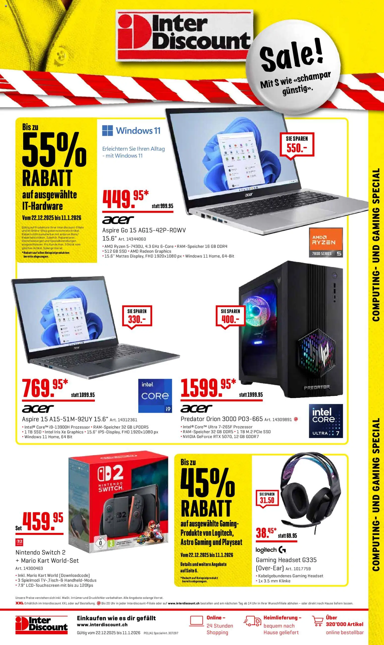 Vorschau des Merkblatts Aktionen Sale vom Shop Interdiscount gültig von 22.12.2025 bis 11.01.2026