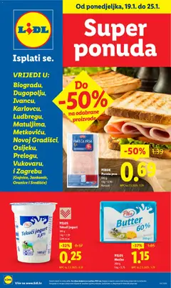 Pregled letka Super ponuda trgovine Lidl vrijedi od 19.01.2026