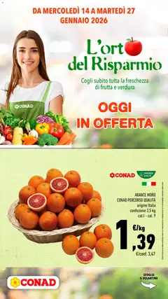 Anteprima dell'opuscolo Volantino Orto del Risparmio Lombardia dal negozio Conad valido da 14/01/2026